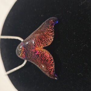 Hand Blown Glass Pendant On Silver Chain